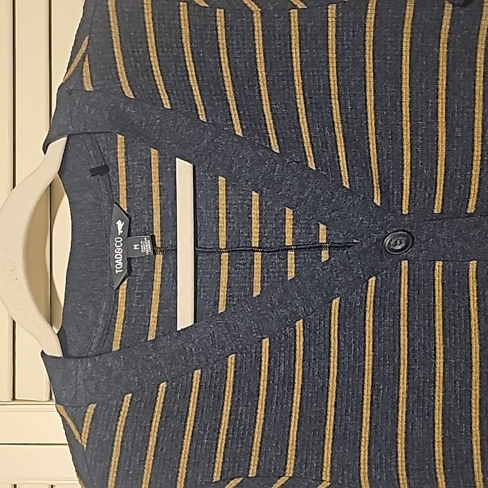 Toad&Co Foothill Midi Dress Gray/Tan Stripe Size Medium - Picture 7 of 7